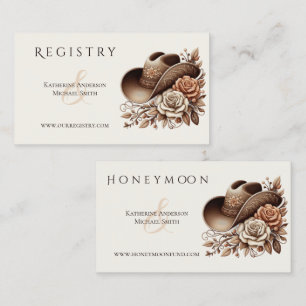 Country Western Cowgirl Hut mit Blume Visitenkarte