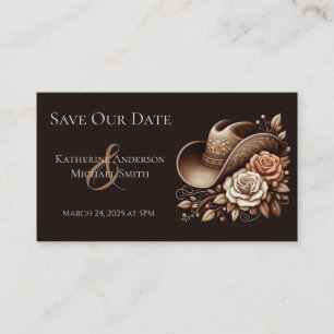 Country Western Cowgirl Hut mit Blume Visitenkarte