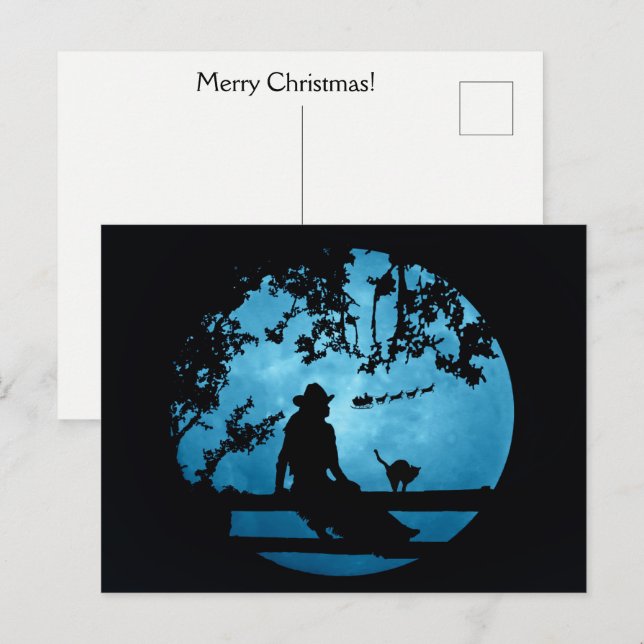 Country Western Cowgirl Weihnachtsfeiertag Postkarte (Vorne/Hinten)