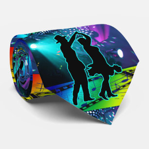 Country Western Dancers Lights and Music Necktie Krawatte