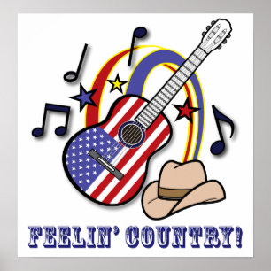 Country Western Gitarre Poster