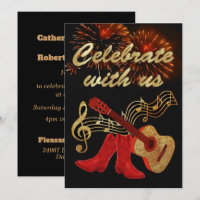 Country Western Gitarre und Red Cowboy Boots