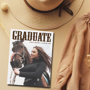 Country Western Graduate Foto Cowgirl Abschluss Ankündigung
