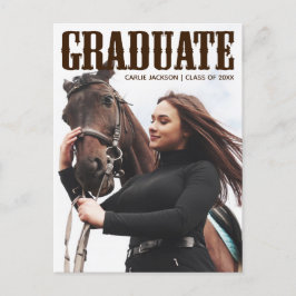 Country Western Graduate Foto Cowgirl Abschluss Postkarte