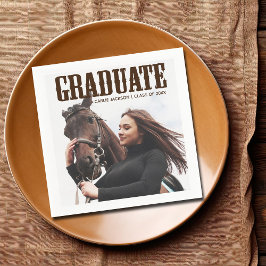 Country Western Graduate Foto Cowgirl Abschluss Serviette