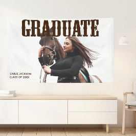 Country Western Graduate Foto Graduation Party Banner