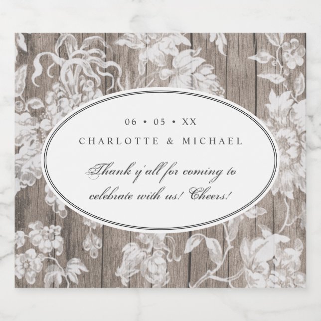 Country Western Hochzeit danke Bierflaschenetikett (Einzelnes Label)