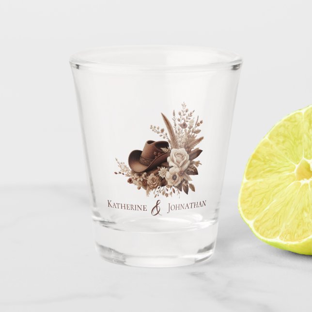 Country Western Hochzeitsgeld/Shot Dance- Schnapsglas (Vorderseite)