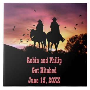 Country Western Hochzeitstag Fliese