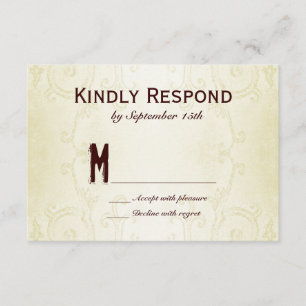 Country Western Horseshoe Swirl Wedding RSVP Cards