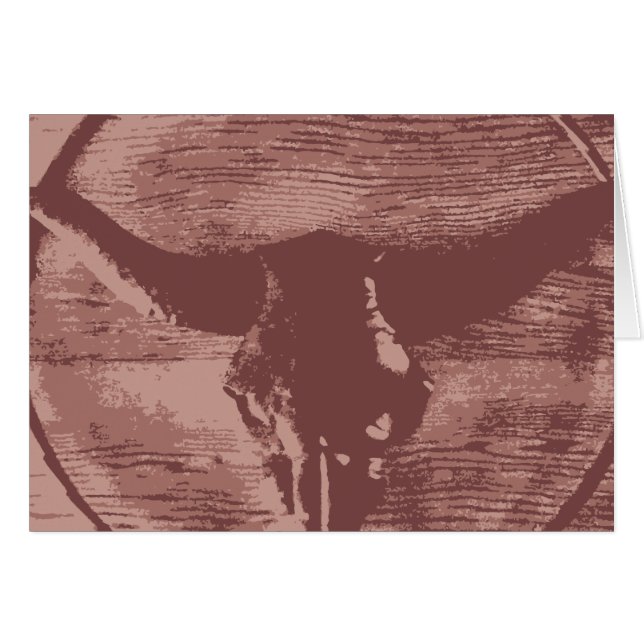 Country Western Longhorns Bull Skull Cowboy Gesche (Vorderseite (Horizontal))