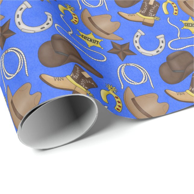 Country Western Muster  Geschenkpapier (Rolleneckpunkt)