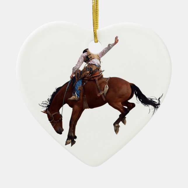 Country Western Reiten Rodeo Cowboy Keramikornament (Vorne)