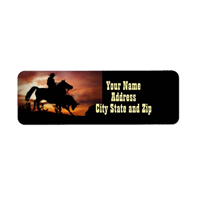 Country Western Rodeo Cowboy Rücksendeadresse (Vorne)