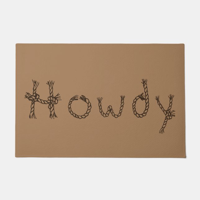 Country Western Rope Farmhouse Howdy Fußmatte (Vorderseite)