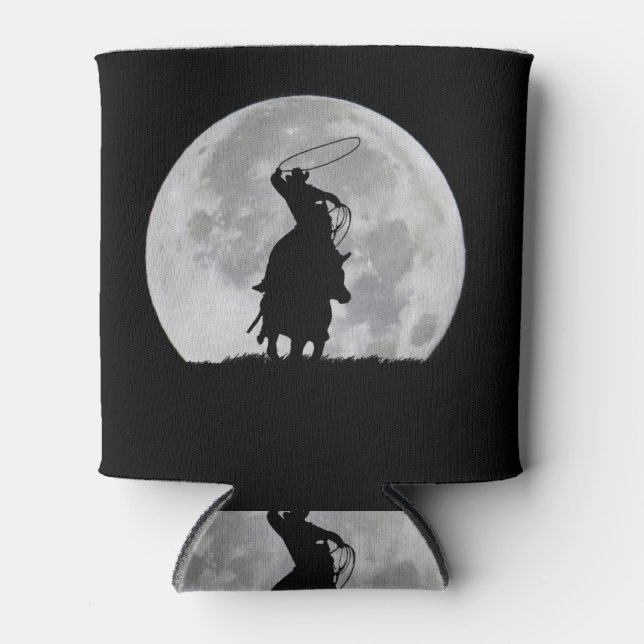 Country Western Roping Cowboy und Steer Moon Dosenkühler (Vorderseite)