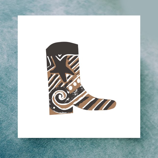Country-Western-Stiefel Mitteilungskarte (Von Creator hochgeladen)