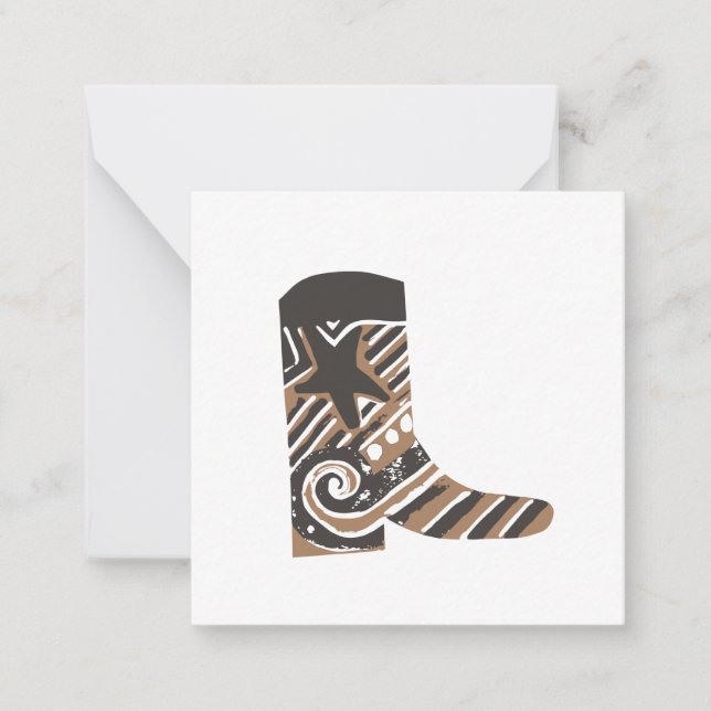 Country-Western-Stiefel Mitteilungskarte (Vorderseite)