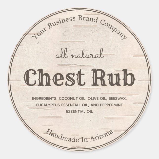 Country Western Style Eukalyptus Salve Salve Salve Runder Aufkleber (Vorderseite)