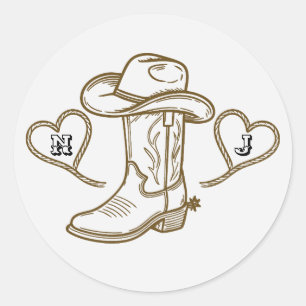 Country Western Vintag Letzte Rodeo Bachelorette Runder Aufkleber