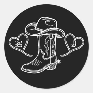 Country Western Vintage Letzte Rodeo Junggesellinn Runder Aufkleber