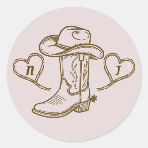 Country Western Vintage Letztes Rodeo Rosa  Runder Aufkleber
