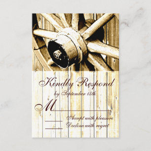 Country Western Wagon Wheding RSVP Cards Karte