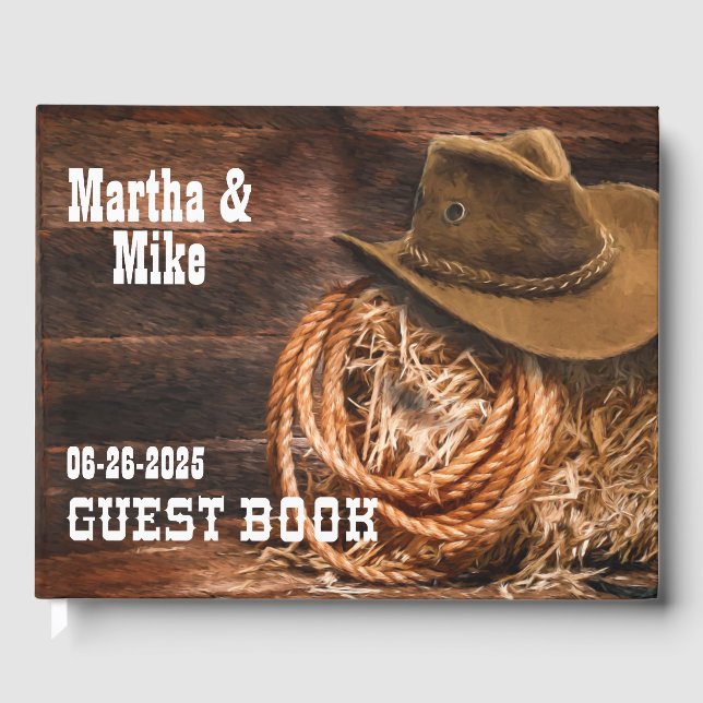 Country Western Wedding Guest Book Gästebuch (Vorderseite)