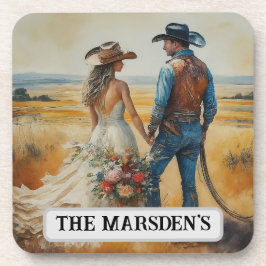 Country Western Wedding Watercolor Getränkeuntersetzer