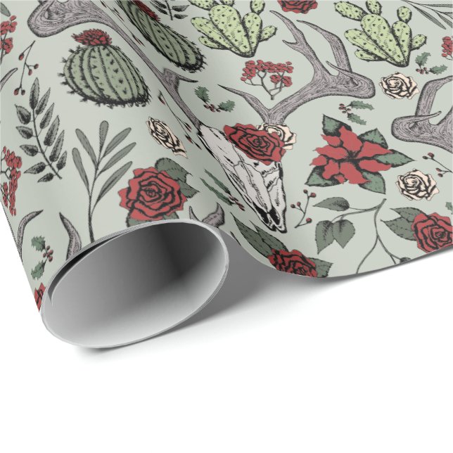 Country Western Weihnachten Geschenkpapier (Rolleneckpunkt)