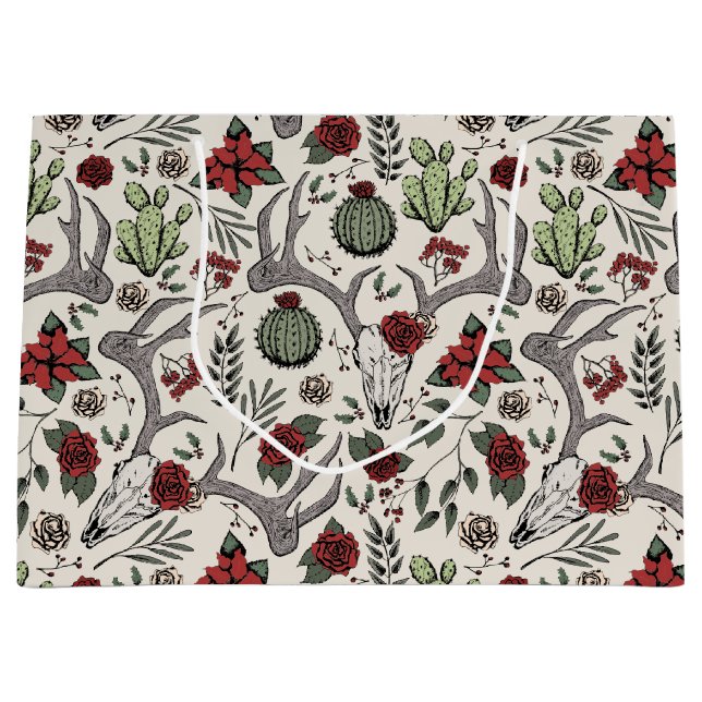 Country Western Weihnachten Große Geschenktüte (Vorderseite)