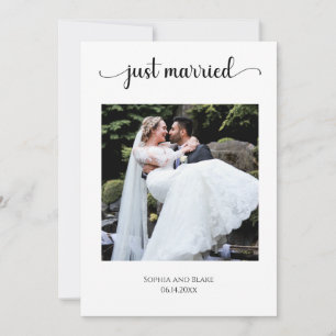 Country White & Gray Foto Hochzeit Ankündigung