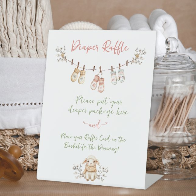 Country Winter Boho Baby Girl Diaper Raffle Sockelschild (Von Creator hochgeladen)