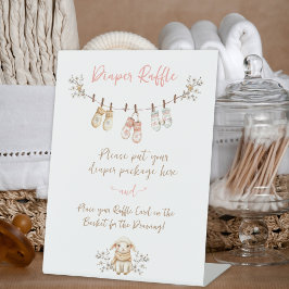 Country Winter Boho Baby Girl Diaper Raffle Sockelschild