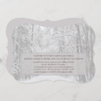Country Winter Snow Forest Hochzeit Einladung