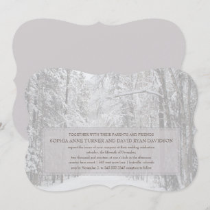 Country Winter Snow Forest Hochzeit Einladung