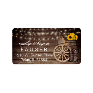 Country Wood Barrel Adressaufkleber