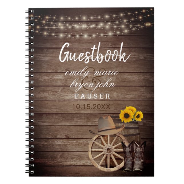 Country Wood Barrel Wedding - Gästebuch Notizblock (Vorderseite)