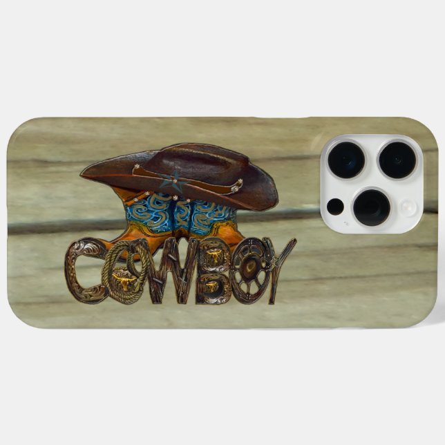 Country Wood Cowboy Case-Mate iPhone Hülle (Rückseite (Horizontal))