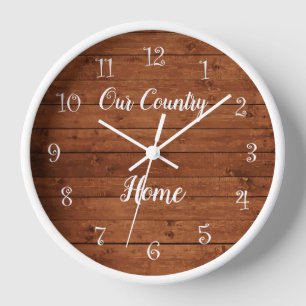 Country Wood Theme Wohngestaltung Wall Uhr