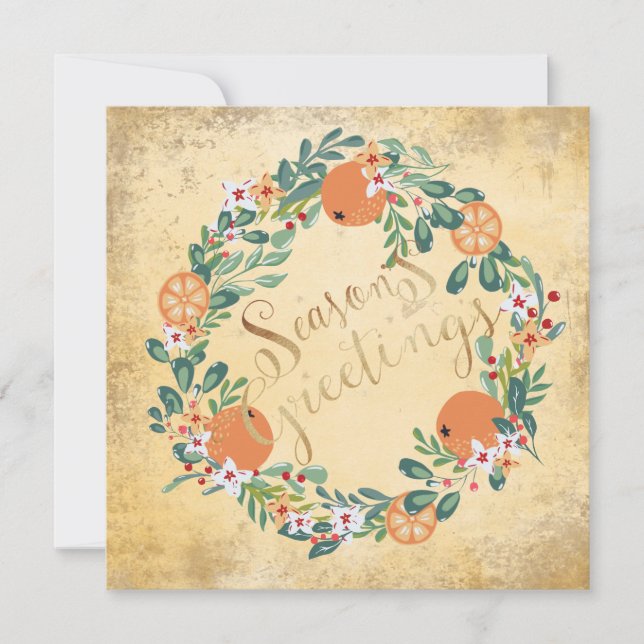 Country Wreath Vintage Blumenkarte (Vorderseite)