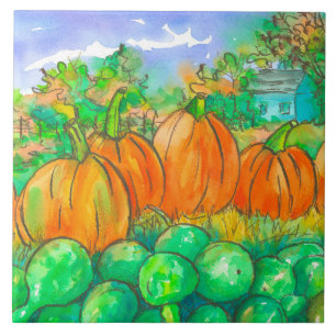 Country Zuhause Pumpkin Patch Herbstbaumen Fliese