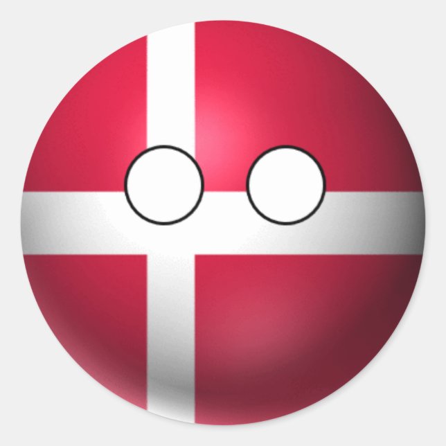 Countryball Dänemark - neutrale Ausdrücke Runder Aufkleber (Vorderseite)