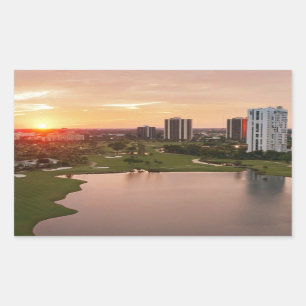 Countryklub am Sonnenuntergang, Aventura, Florida Rechteckiger Aufkleber