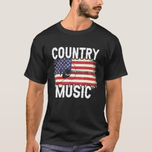 Countrymusik Gitarre Amerikanische Flagge T-Shirt