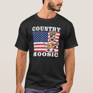 Countrymusik lustige Kuh spielt Gitarre Country Mu T-Shirt