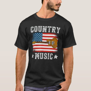 Countrymusik US-Flagge Gitarre Patriotisch Südstaa T-Shirt