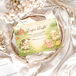 Countryside Barnyard Baby Shower Diapper Raffle Begleitkarte