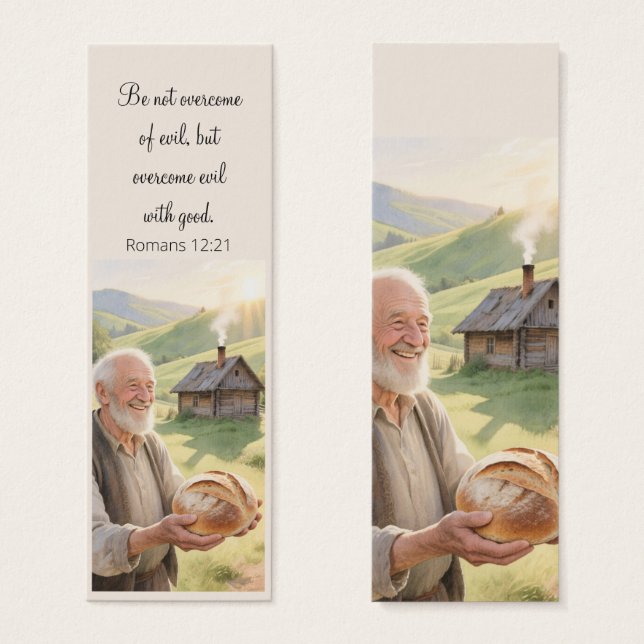 Countryside landscape bookmark motivating Bible (Vorne & Hinten)
