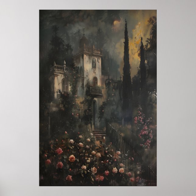 Countryside Manor Estate Cottage Landscape Poster (Vorne)